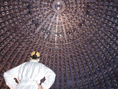 Blick in das Innere des Borexino-Detektors.