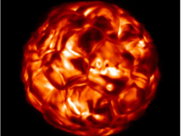 Image of a simulation of a red supergiant star