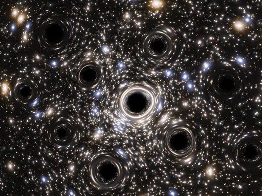 Bild zeigt mehrere scharze Löcher.