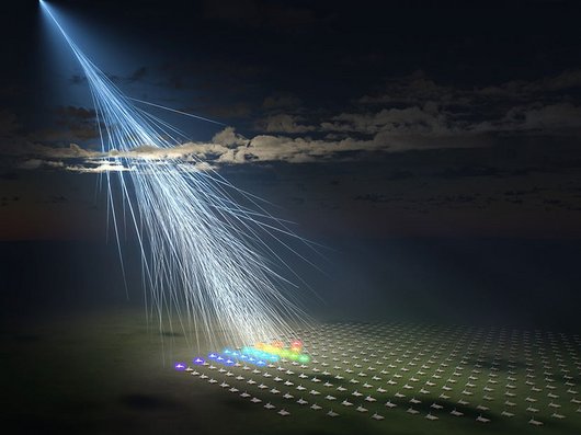 Bild zeigt Ultrahochenergetischer kosmischer Strahl, der am 27. Mai 2021 vom Telescope Array-Experiment erfasst wurde und den Namen „Amaterasu“ erhielt