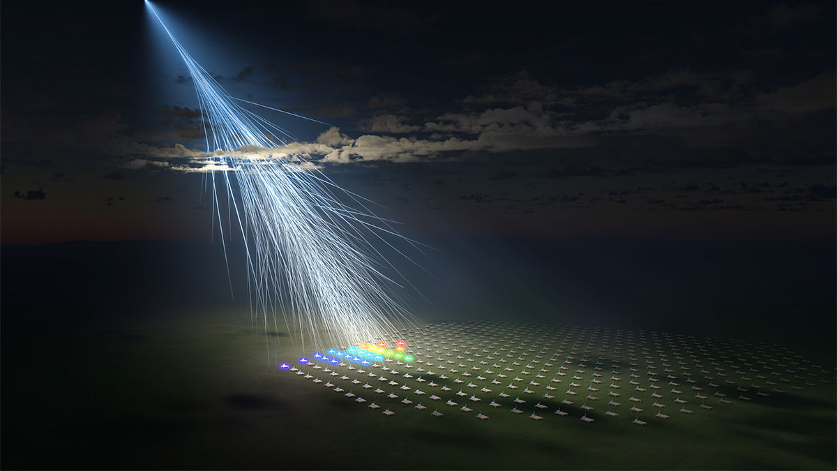 Image shows Ultra-high-energy cosmic ray captured by the Telescope Array experiment